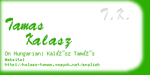 tamas kalasz business card